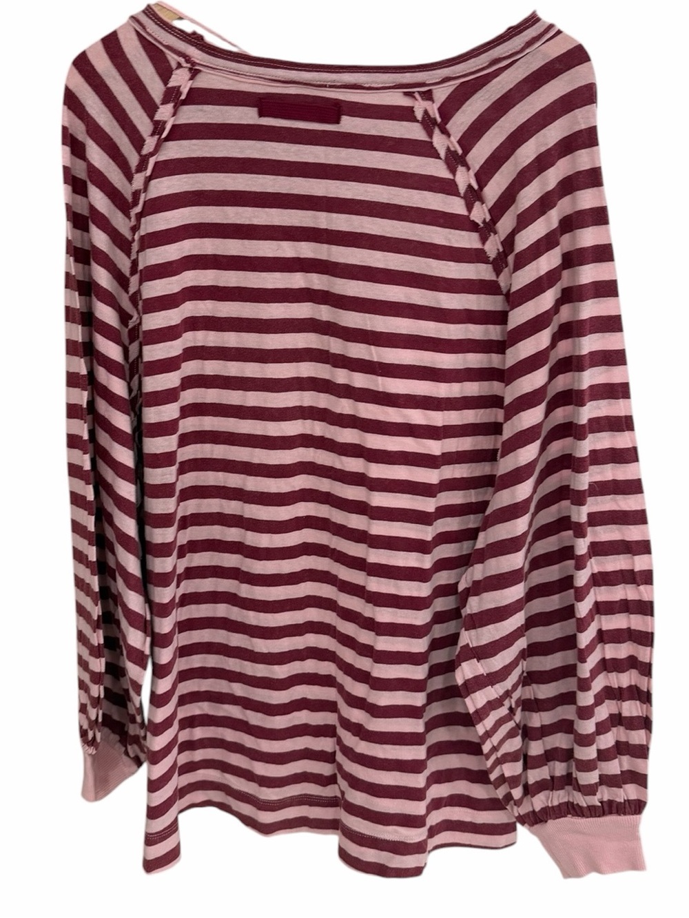 New Free People “She’s Everything” Long Sleeve Pink Stripped Top - Picture 3 of 5